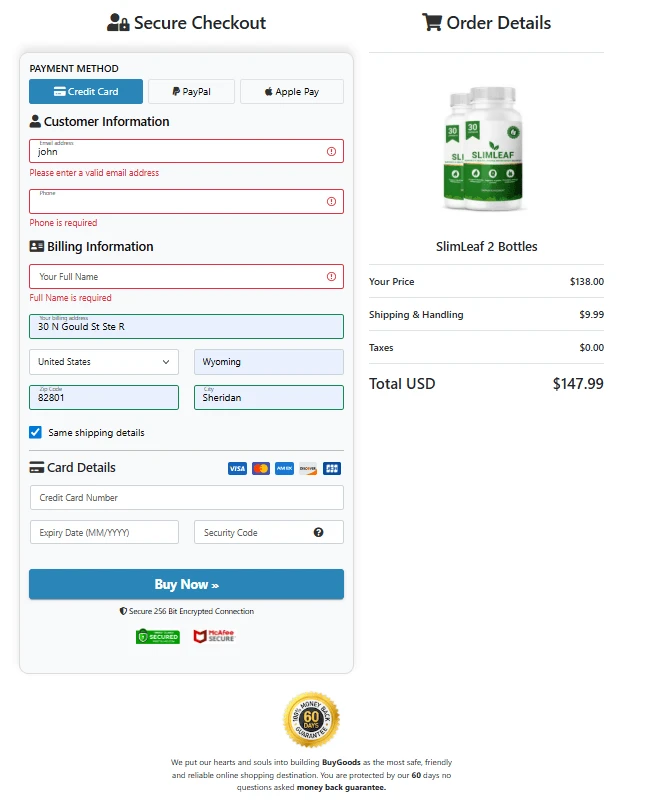 SlimLeaf order